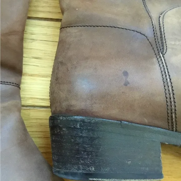 Vintage Salvatore Ferragamo Brown Distressed Leather Tall Riding Boots