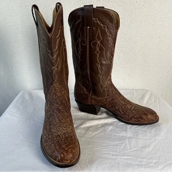 Vintage Sanders Cowboy Boots Men’s 12 A Hand Crafted Leather Western Riding Boot