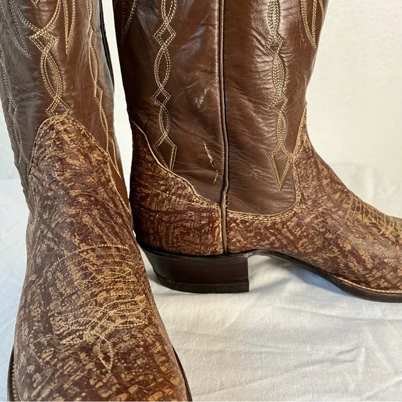Vintage Sanders Cowboy Boots Men’s 12 A Hand Crafted Leather Western Riding Boot