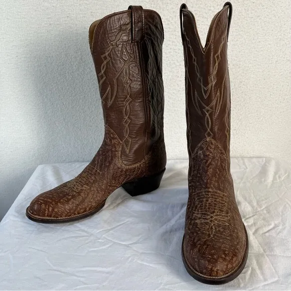 Vintage Sanders Cowboy Boots Men’s 12 A Hand Crafted Leather Western Riding Boot