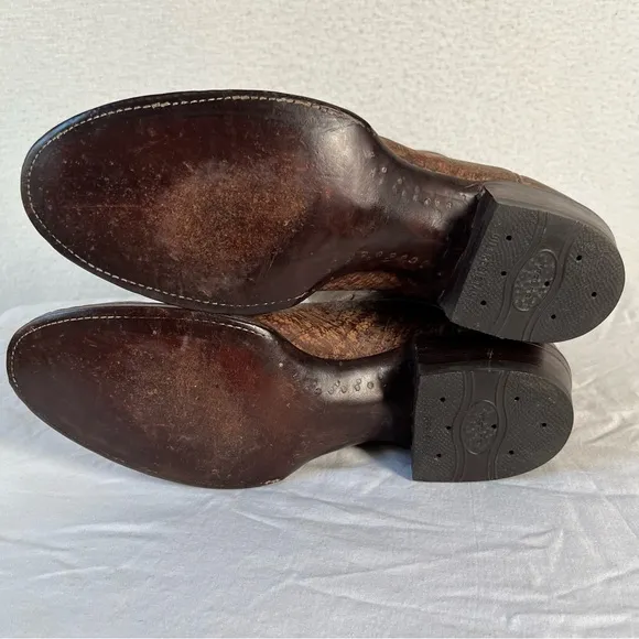 Vintage Sanders Cowboy Boots Men’s 12 A Hand Crafted Leather Western Riding Boot