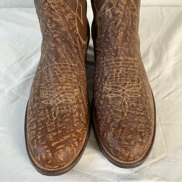 Vintage Sanders Cowboy Boots Men’s 12 A Hand Crafted Leather Western Riding Boot