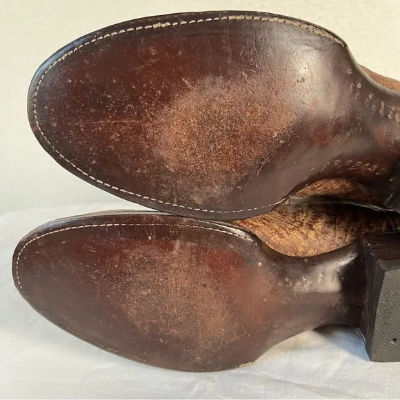 Vintage Sanders Cowboy Boots Men’s 12 A Hand Crafted Leather Western Riding Boot