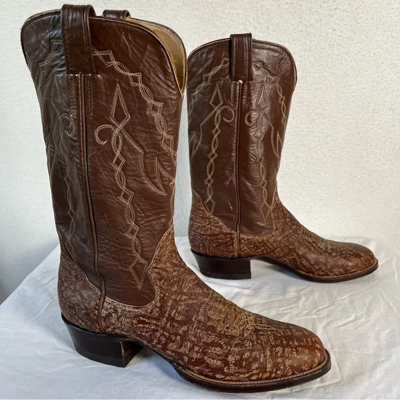 Vintage Sanders Cowboy Boots Men’s 12 A Hand Crafted Leather Western Riding Boot