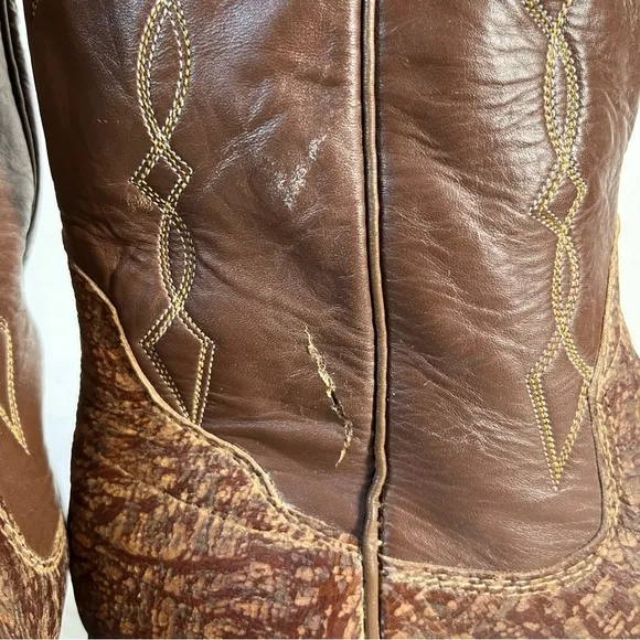 Vintage Sanders Cowboy Boots Men’s 12 A Hand Crafted Leather Western Riding Boot