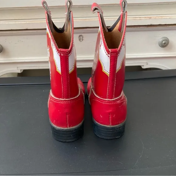 Vintage Sears 1970’s Red Cowboy Boots with Star Design