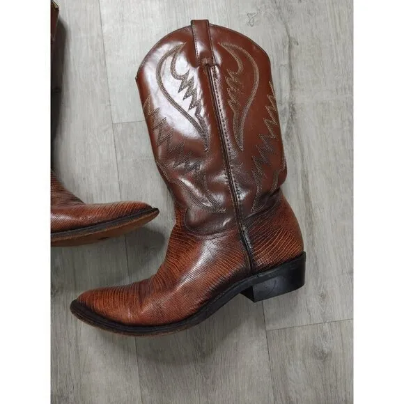 Vintage Sedona Cowboy Western Boots Teju Lizard Iguana Skin Mens‎ 9.5M