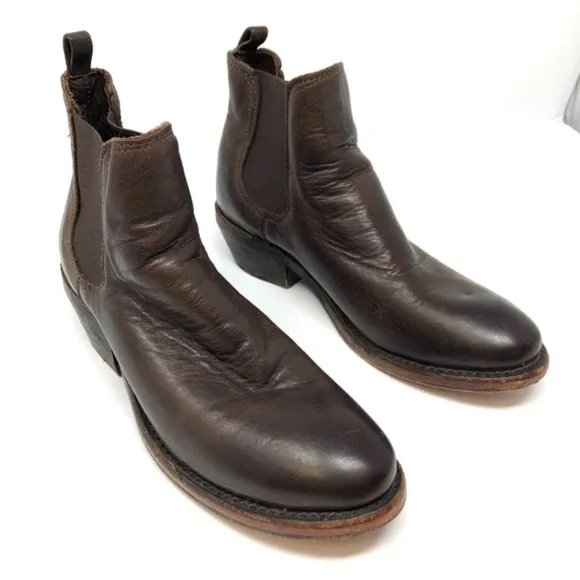 Vintage Shoe Company Brown Leather Ankle Boots Made in the USA