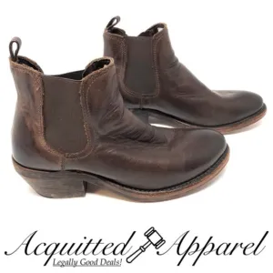 Vintage Shoe Company Brown Leather Ankle Boots Made in the USA