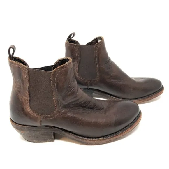 Vintage Shoe Company Brown Leather Ankle Boots Made in the USA