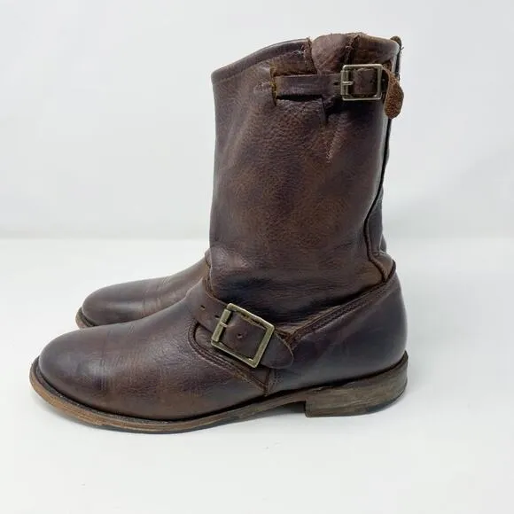 Vintage Shoe Company Brown Leather Engineer Boots Women's Size 8 Made in USA