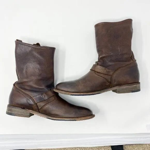 Vintage Shoe Company Brown Leather Engineer Boots Women's Size 8 Made in USA