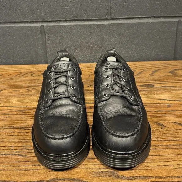 Vintage Skechers 7481 Chunky Black Leather Moc Toe Oxford Shoes Men’s 10