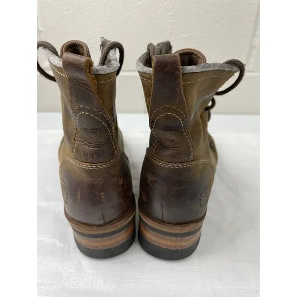 Vintage Skechers Women's Brown Leather Combat Boots Size 6.5