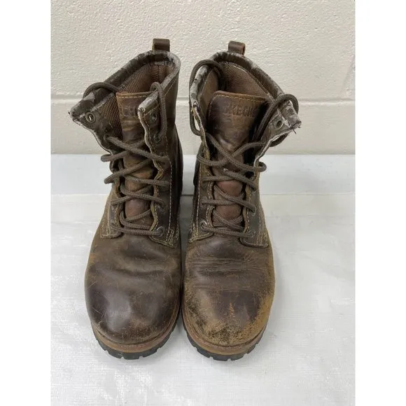 Vintage Skechers Women's Brown Leather Combat Boots Size 6.5