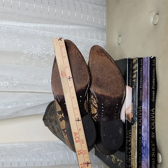 Vintage Snake Skin Justin Cowboy Western Boots Men's Sz8