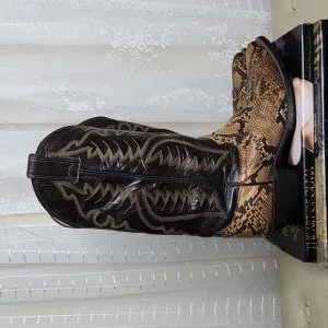Vintage Snake Skin Justin Cowboy Western Boots Men's Sz8
