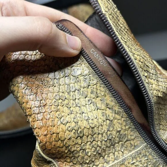 Vintage Steve Madden Canyon Mens 12 Zip Western Snakeskin Boots