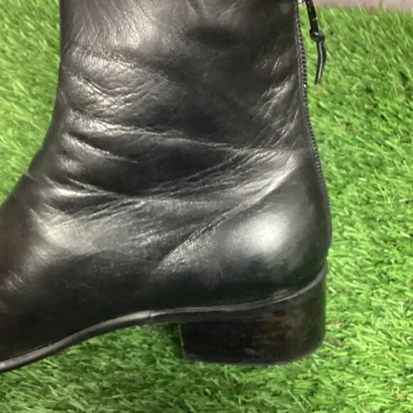 Vintage Stewart Weitzman Black Leather Ankle Boots 8.5AA