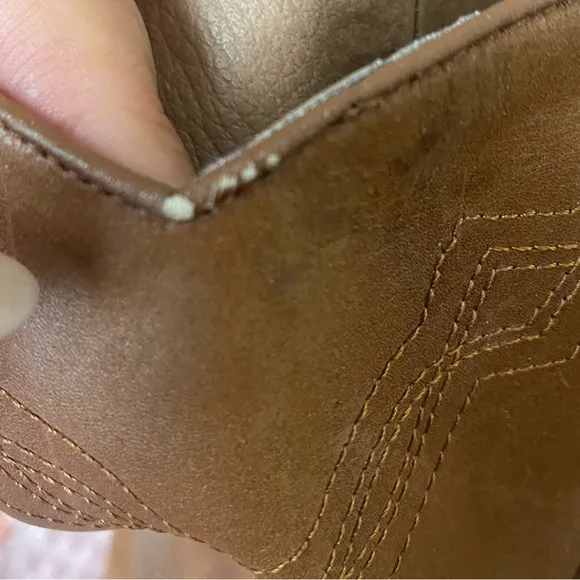 Vintage Tan Biege Heeled Cowboy Boots Women's 7.5