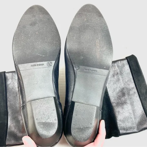 Vintage Tarantino’s Black Leather &amp; Suede Round Toe Boots