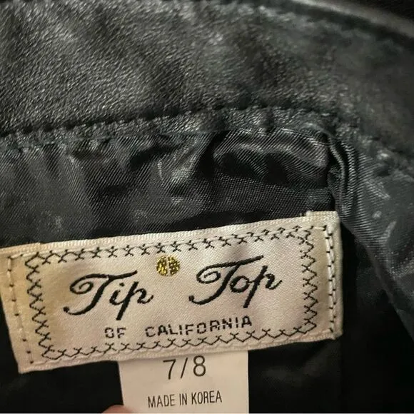 Vintage Tip Top of California Black Leather Mini Skirt