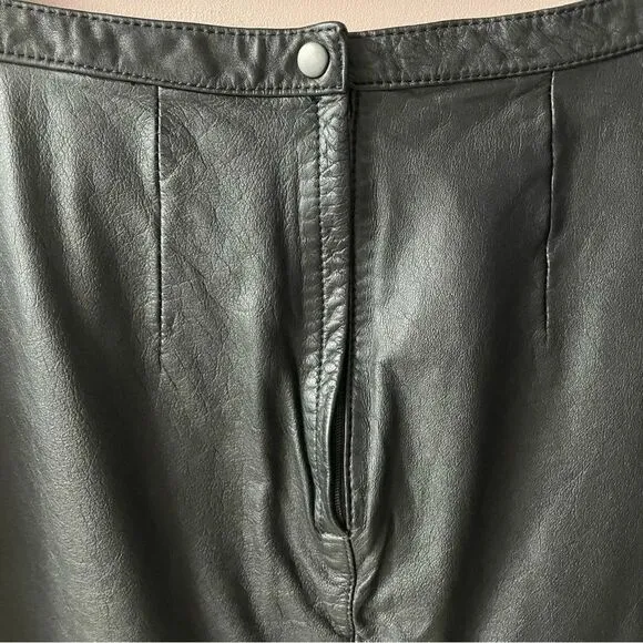 Vintage Tip Top of California Black Leather Mini Skirt