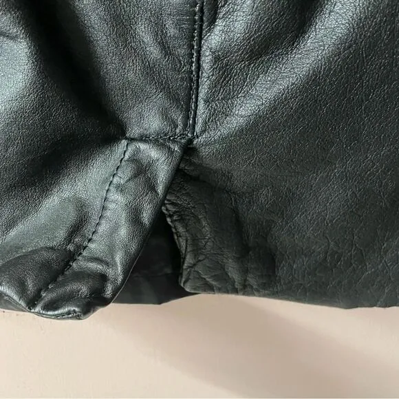 Vintage Tip Top of California Black Leather Mini Skirt