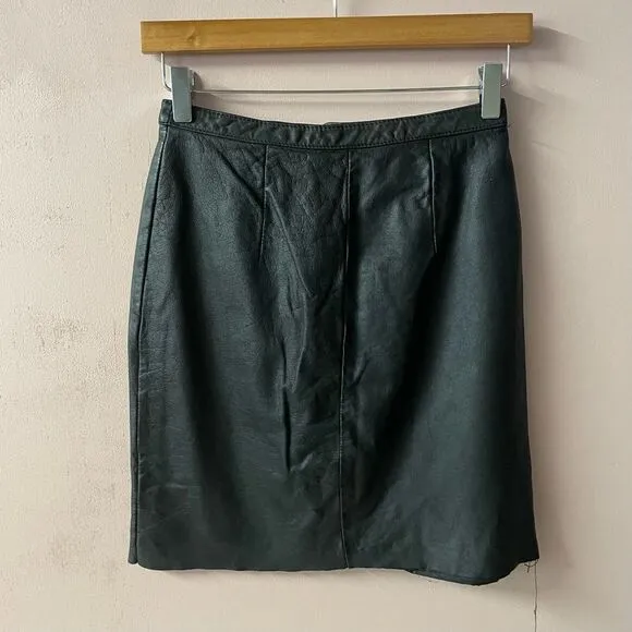 Vintage Tip Top of California Black Leather Mini Skirt