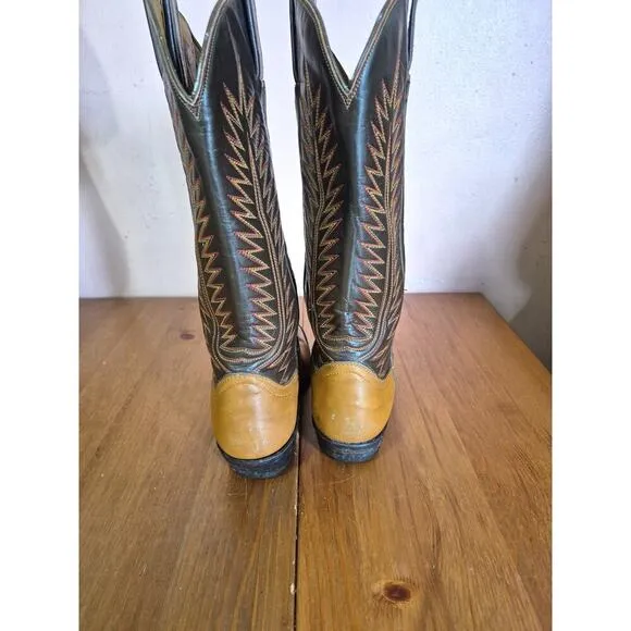 Vintage Tony Lama 1970s cowboy boots womens size narrow 6 brown leather