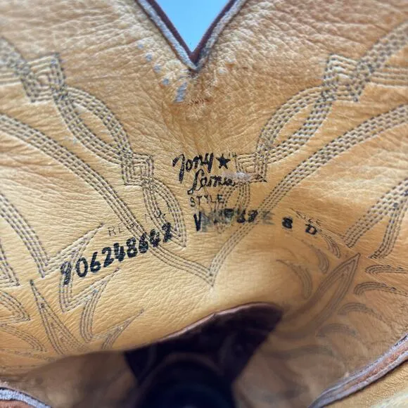 Vintage Tony Lama 2989 Vaquero Western Cowboy Boots Men's 8D Y2K Cowboy