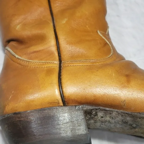 Vintage Tony Lama 5084 Cognac Men’s Brown Leather Cowboy Western Boots Size 6