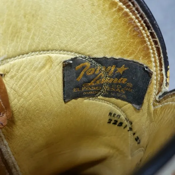 Vintage Tony Lama 5084 Cognac Men’s Brown Leather Cowboy Western Boots Size 6