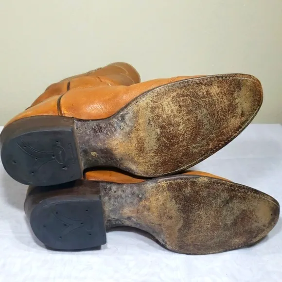 Vintage Tony Lama 5084 Cognac Men’s Brown Leather Cowboy Western Boots Size 6
