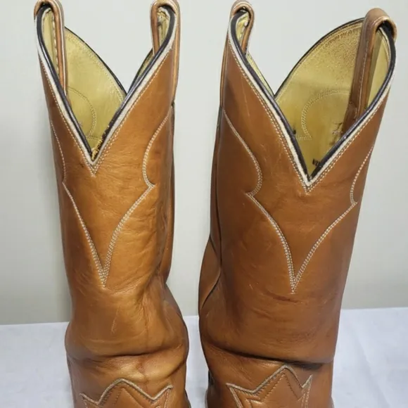 Vintage Tony Lama 5084 Cognac Men’s Brown Leather Cowboy Western Boots Size 6