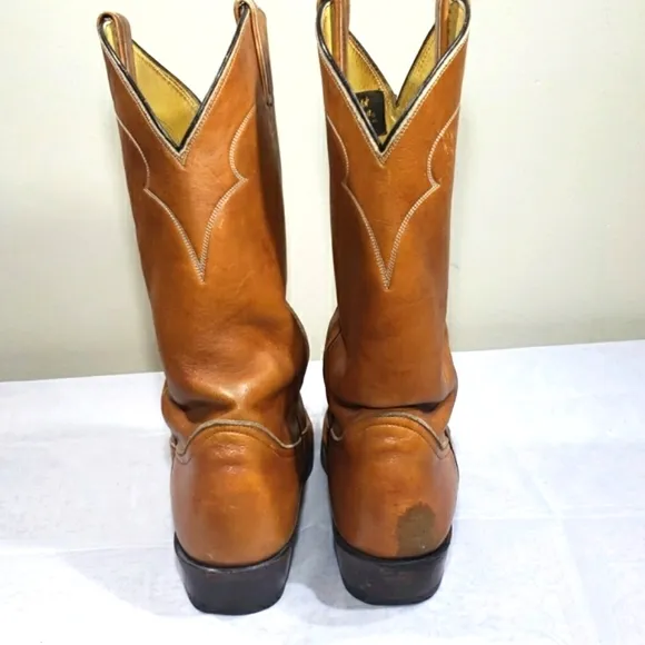 Vintage Tony Lama 5084 Cognac Men’s Brown Leather Cowboy Western Boots Size 6
