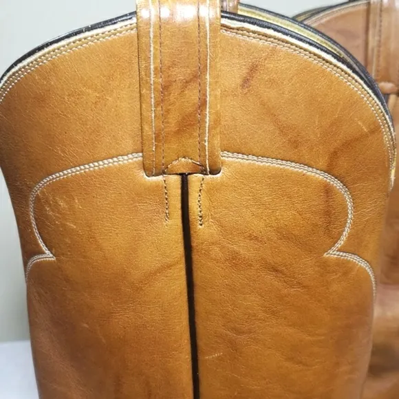 Vintage Tony Lama 5084 Cognac Men’s Brown Leather Cowboy Western Boots Size 6