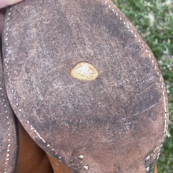 VINTAGE Tony Lama Cowboy Western Boots Peanut Brittle Teju Lizard Toe Cap Cognac