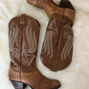 Vintage Tony Lama Gold Label Lizard Boots