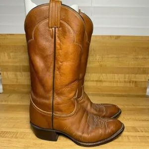Vintage Tony Lama Leather Cowboy Boots Style 5084 Size 9D Men's Brown Western