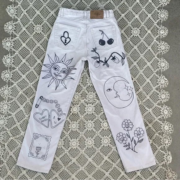 Vintage Upcycled handmade artwork jeans