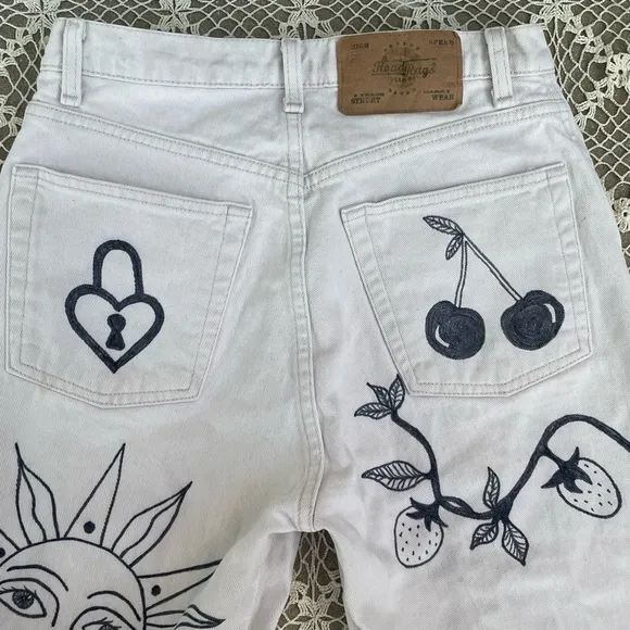 Vintage Upcycled handmade artwork jeans