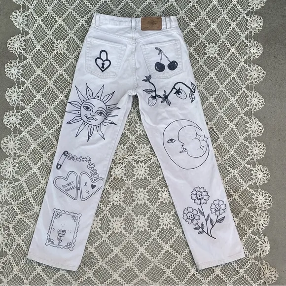 Vintage Upcycled handmade artwork jeans