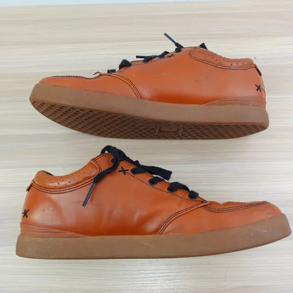 Vintage VANS Greco Escobar Shoes Mens 10 Cognac Leather Skater Street 90s RARE