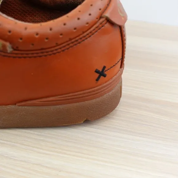 Vintage VANS Greco Escobar Shoes Mens 10 Cognac Leather Skater Street 90s RARE