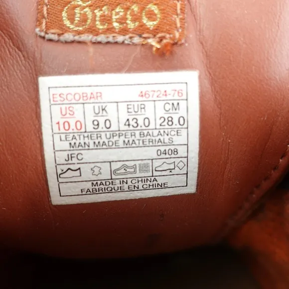 Vintage VANS Greco Escobar Shoes Mens 10 Cognac Leather Skater Street 90s RARE