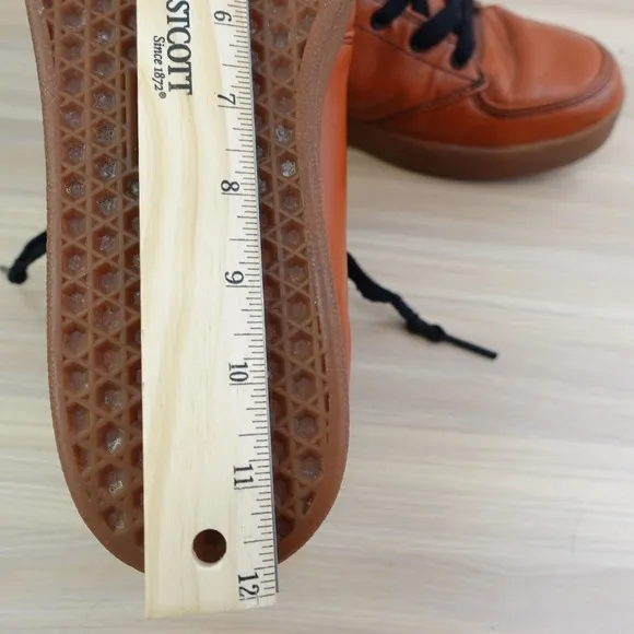 Vintage VANS Greco Escobar Shoes Mens 10 Cognac Leather Skater Street 90s RARE