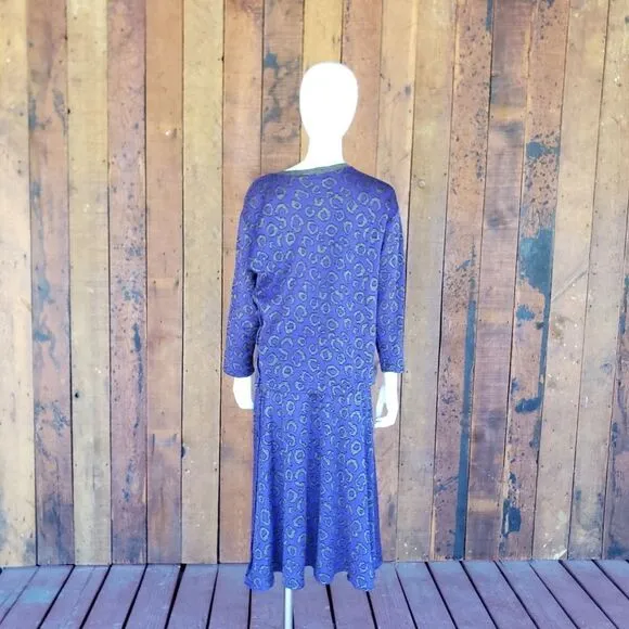 Vintage Vermillion 1960/1970's Purple Animal Print Sweater/Skirt Set