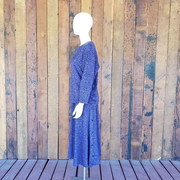 Vintage Vermillion 1960/1970's Purple Animal Print Sweater/Skirt Set