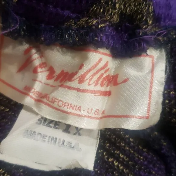 Vintage Vermillion 1960/1970's Purple Animal Print Sweater/Skirt Set